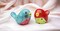 Ceramic Dotted Red And Blue Love Birds Salt & Pepper Shakers, Home Décor, Gift for Her, Gift for Mom, Kitchen Décor, Birdwatcher Gift